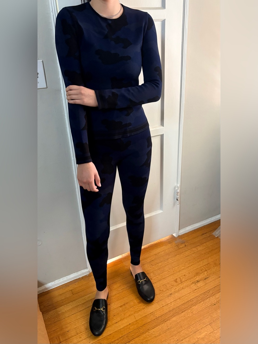 CHRISTIAN DIOR Navy Camo Knit 2 Piece Set